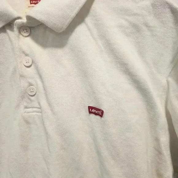 Levi's Pullover Polo Men's XL White Housemark Red Logo Standard Fit Casual - Picture 2 of 7